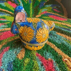 Cloisonne Blue Rabbit Trinket Box